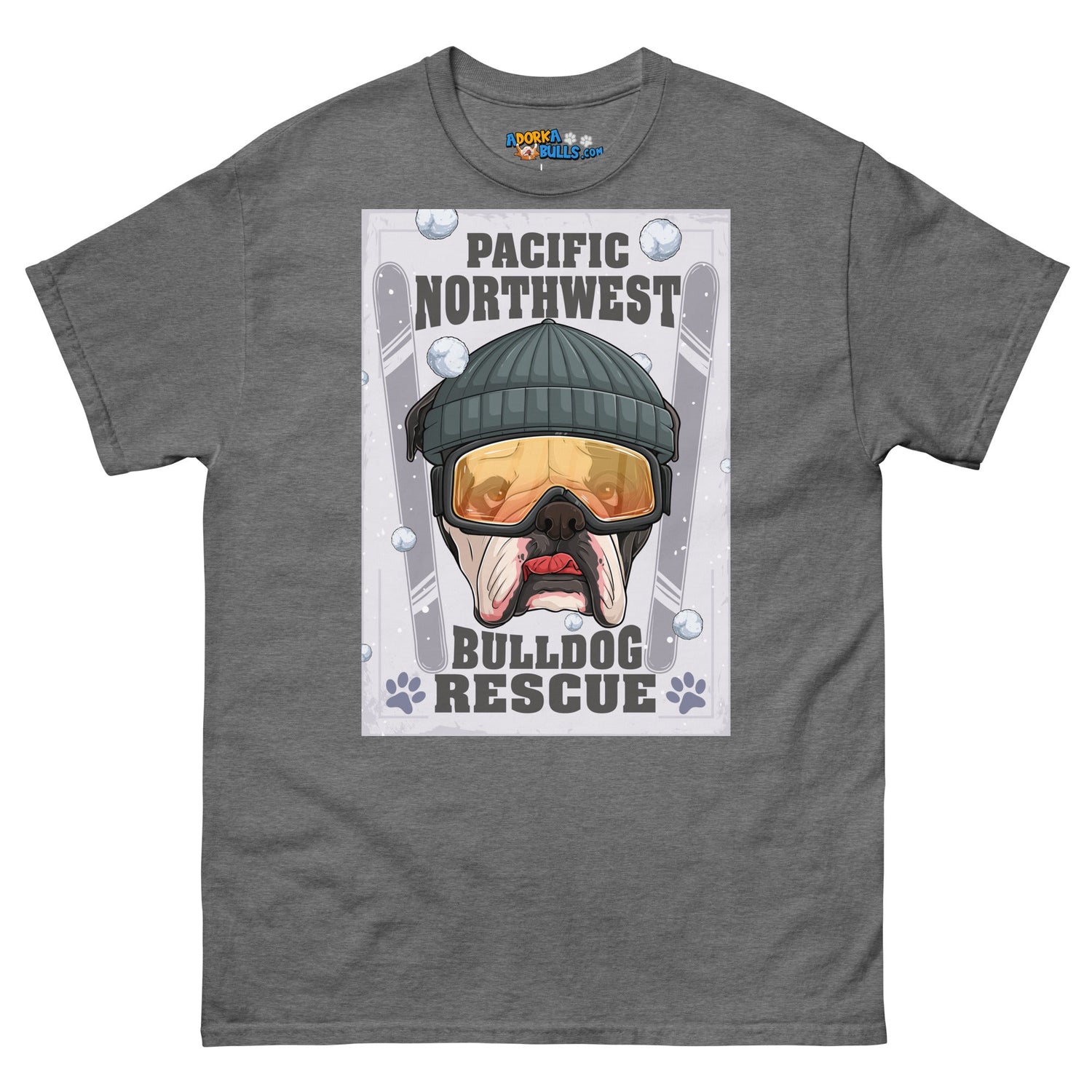 &quot;Snow Bullies&quot; English Bulldog Skier Men&
