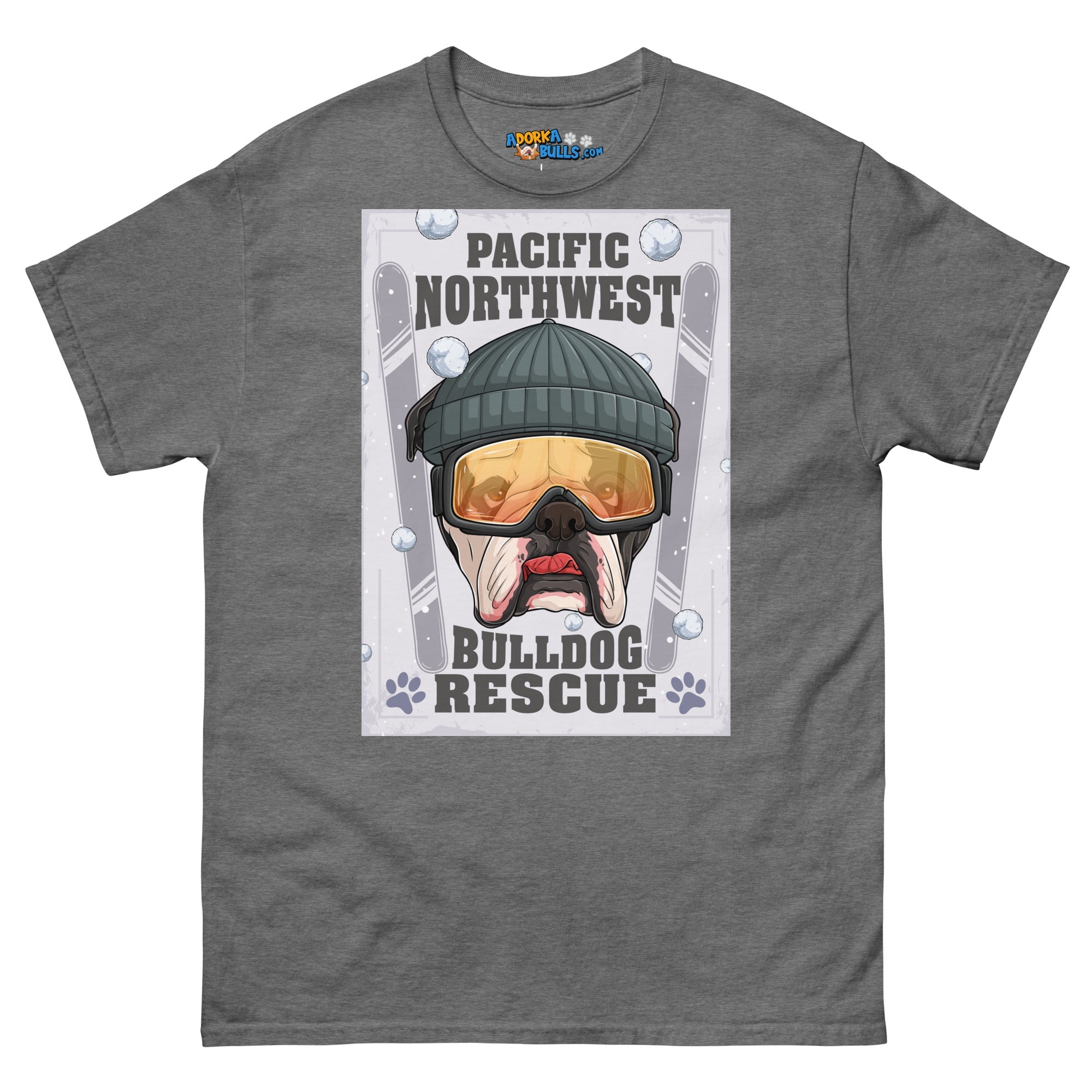 &quot;Snow Bullies&quot; English Bulldog Skier Men&