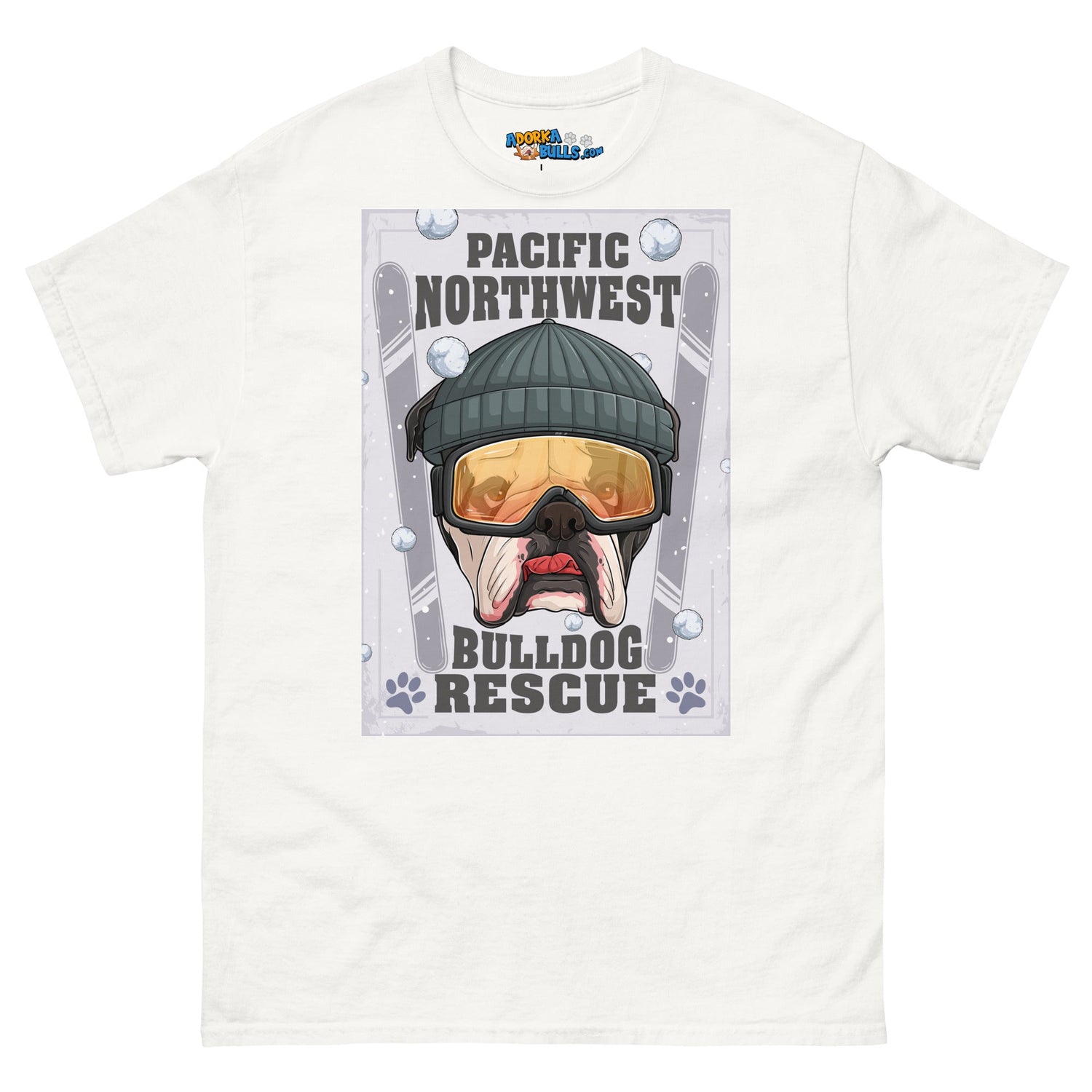 &quot;Snow Bullies&quot; English Bulldog Skier Men&