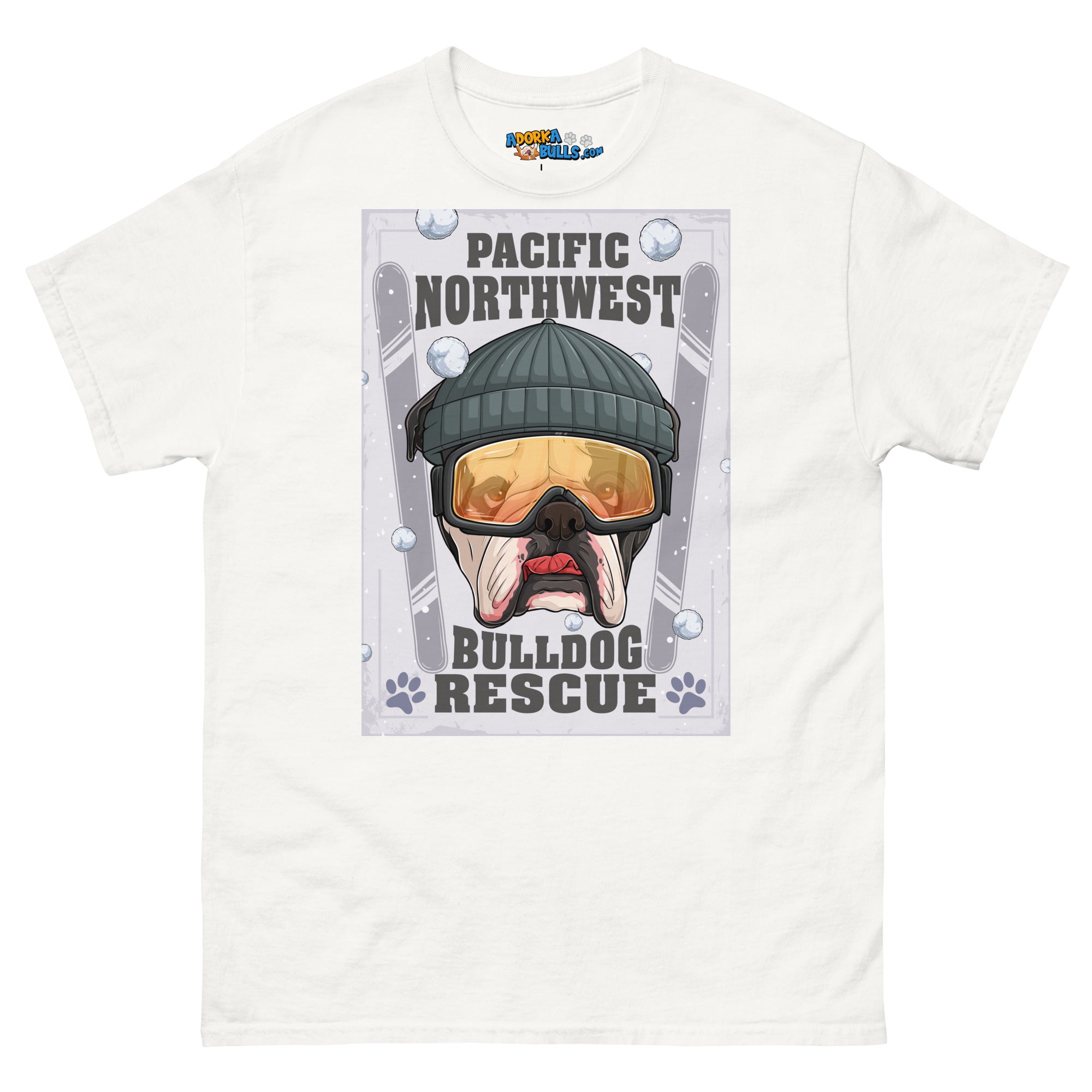 &quot;Snow Bullies&quot; English Bulldog Skier Men&