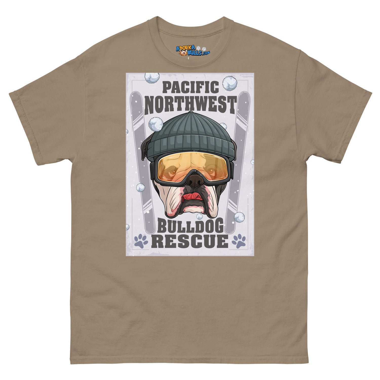 &quot;Snow Bullies&quot; English Bulldog Skier Men&
