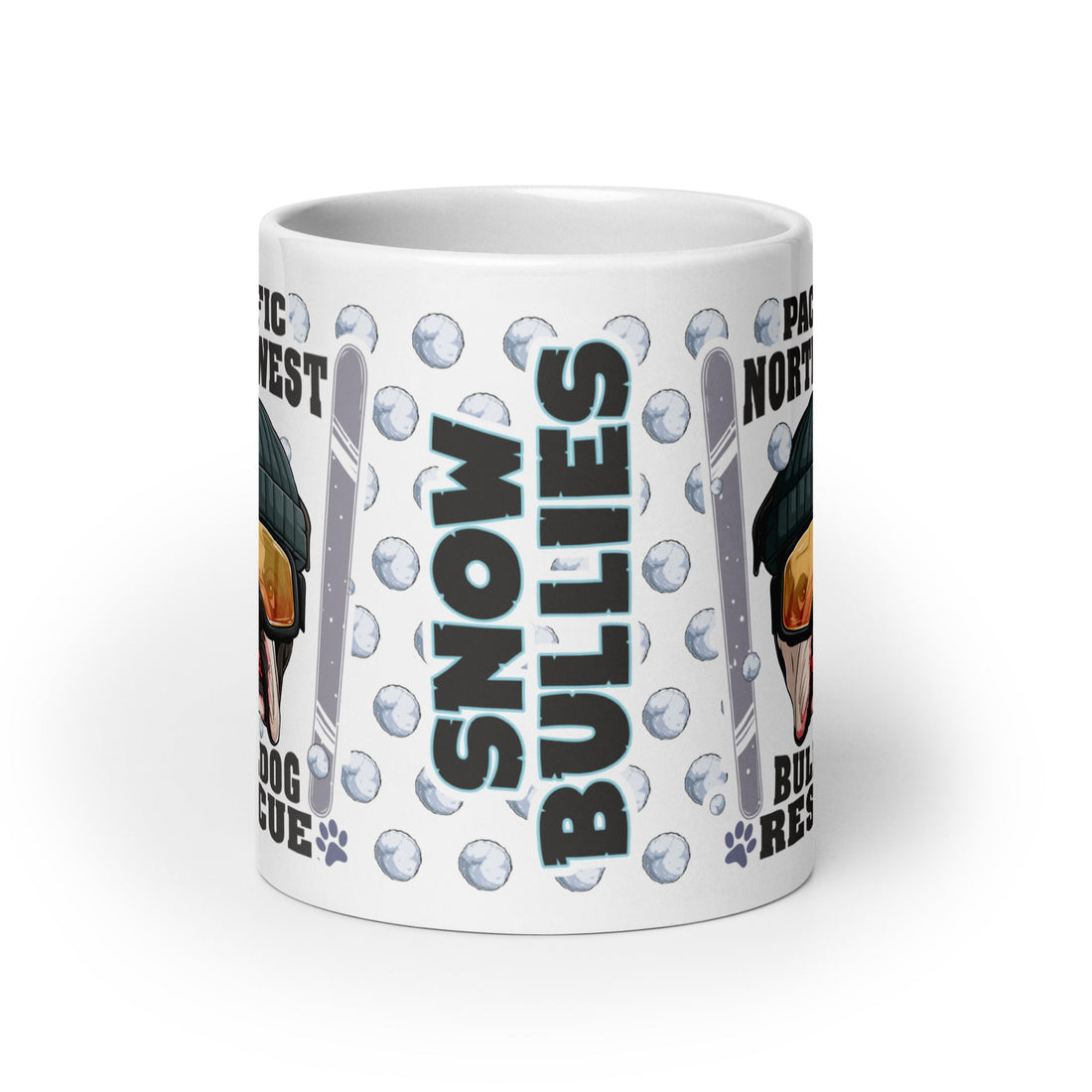 &quot;Snow Bullies&quot; English Bulldog Skier Mug