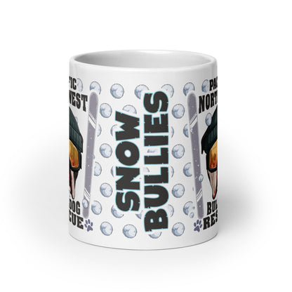 &quot;Snow Bullies&quot; English Bulldog Skier Mug