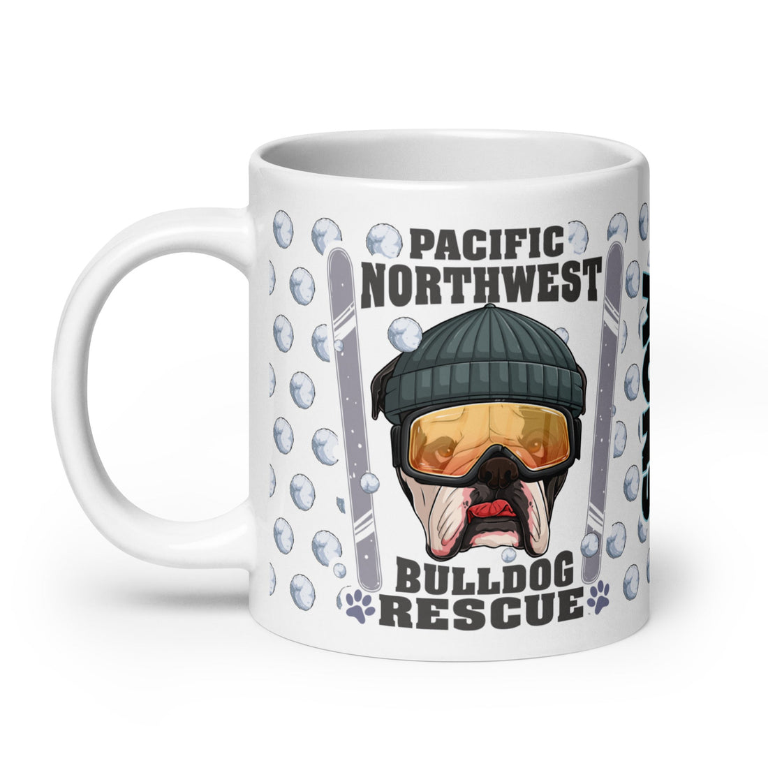 &quot;Snow Bullies&quot; English Bulldog Skier Mug
