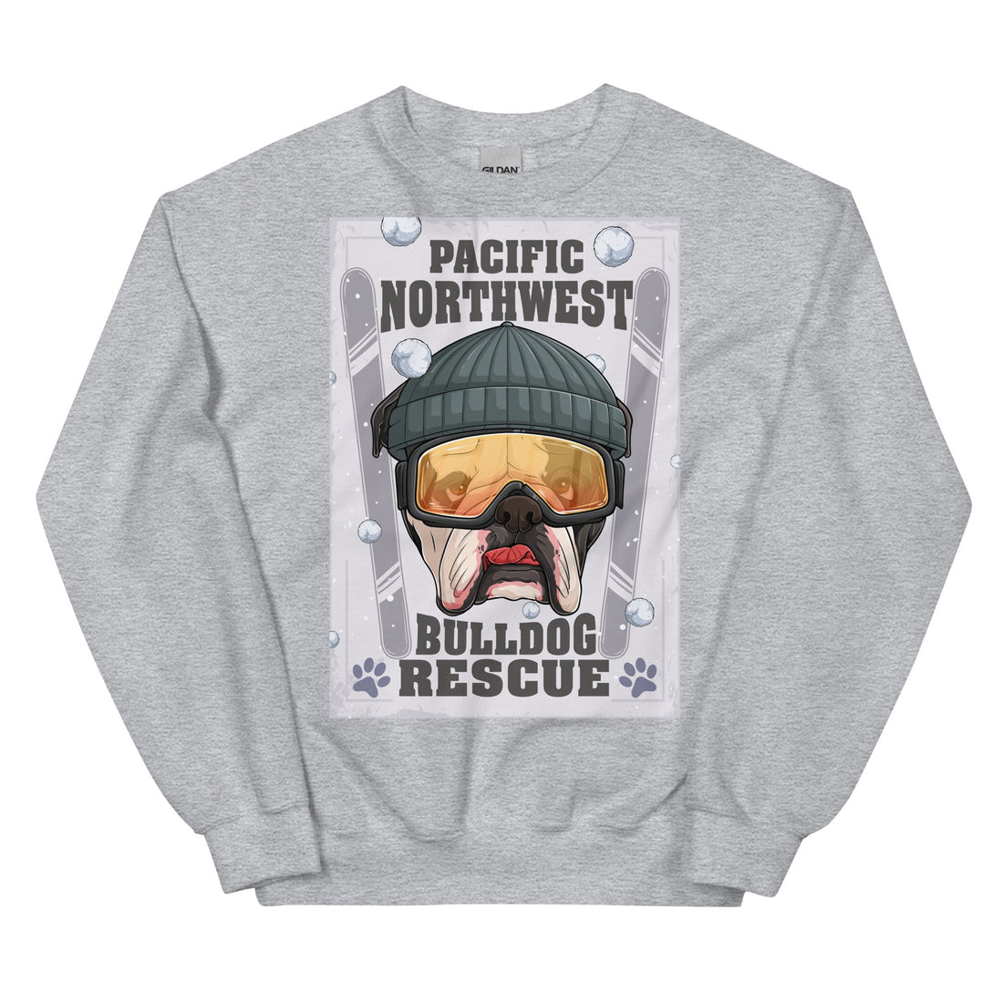 &quot;Snow Bullies&quot; English Bulldog Skier Unisex Sweatshirt