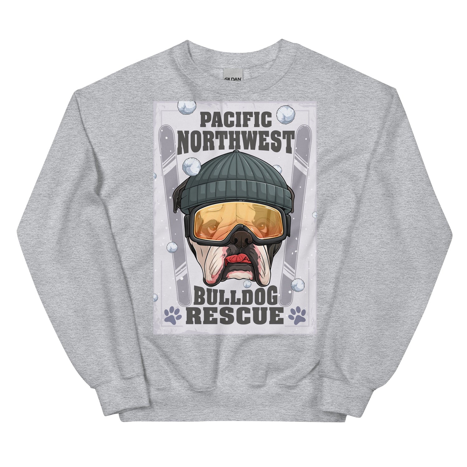 &quot;Snow Bullies&quot; English Bulldog Skier Unisex Sweatshirt