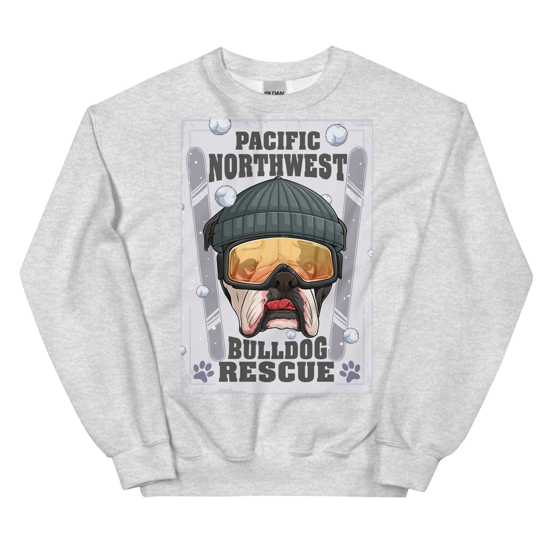 &quot;Snow Bullies&quot; English Bulldog Skier Unisex Sweatshirt