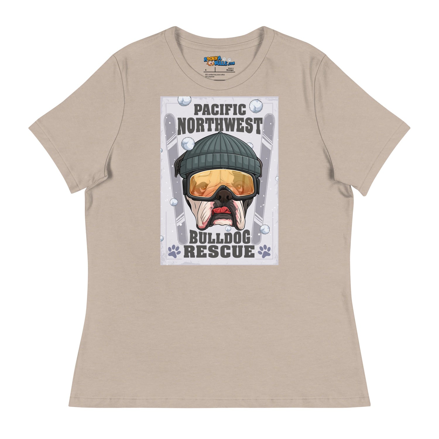 &quot;Snow Bullies&quot; English Bulldog Skier Women&