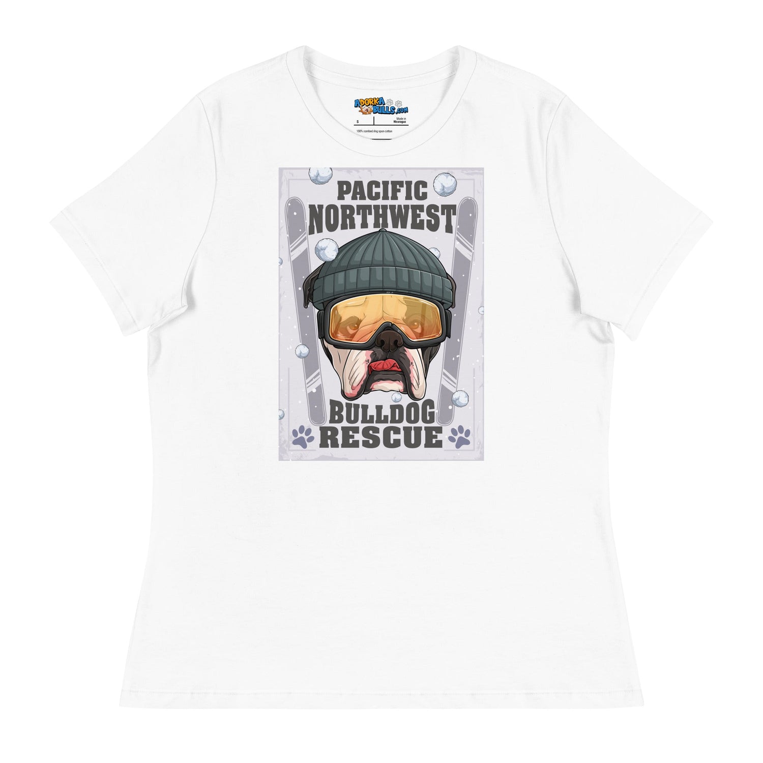 &quot;Snow Bullies&quot; English Bulldog Skier Women&