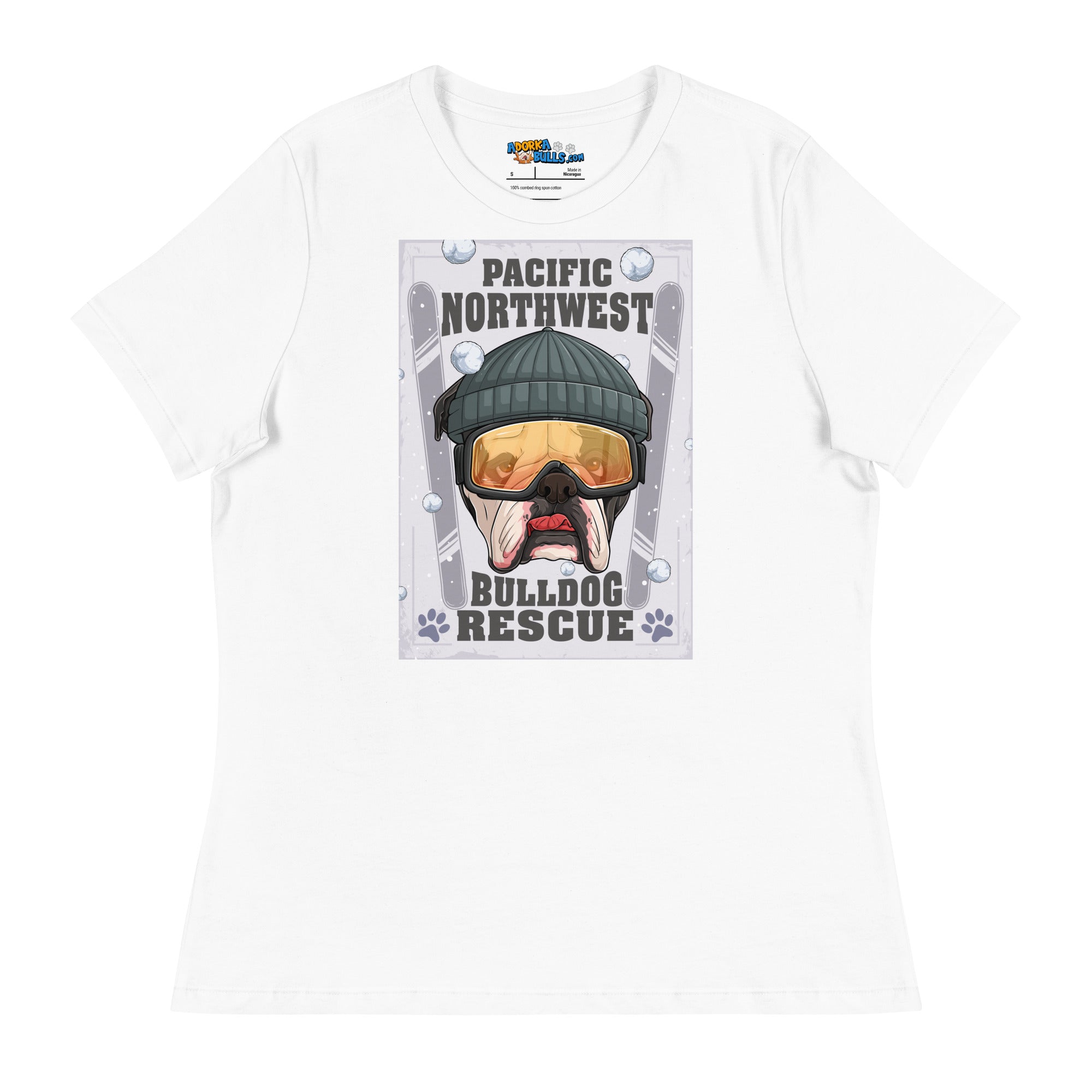 &quot;Snow Bullies&quot; English Bulldog Skier Women&
