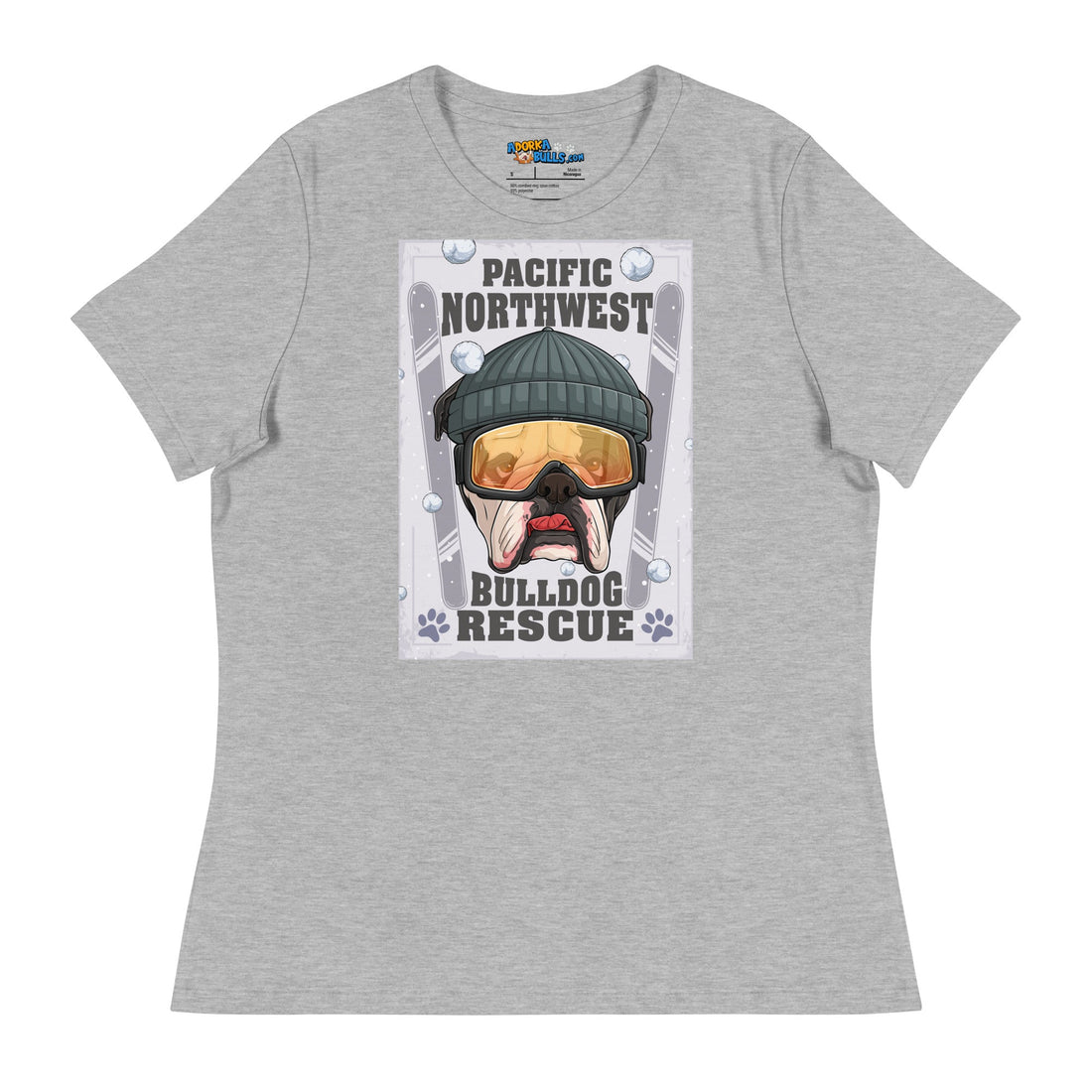 &quot;Snow Bullies&quot; English Bulldog Skier Women&