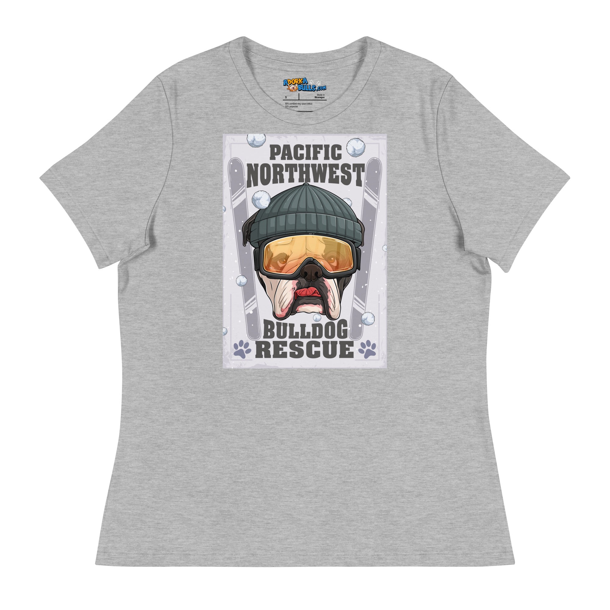 &quot;Snow Bullies&quot; English Bulldog Skier Women&