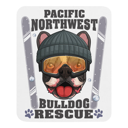 &quot;Snow Bullies&quot; Frenchie Skier Mouse Pad