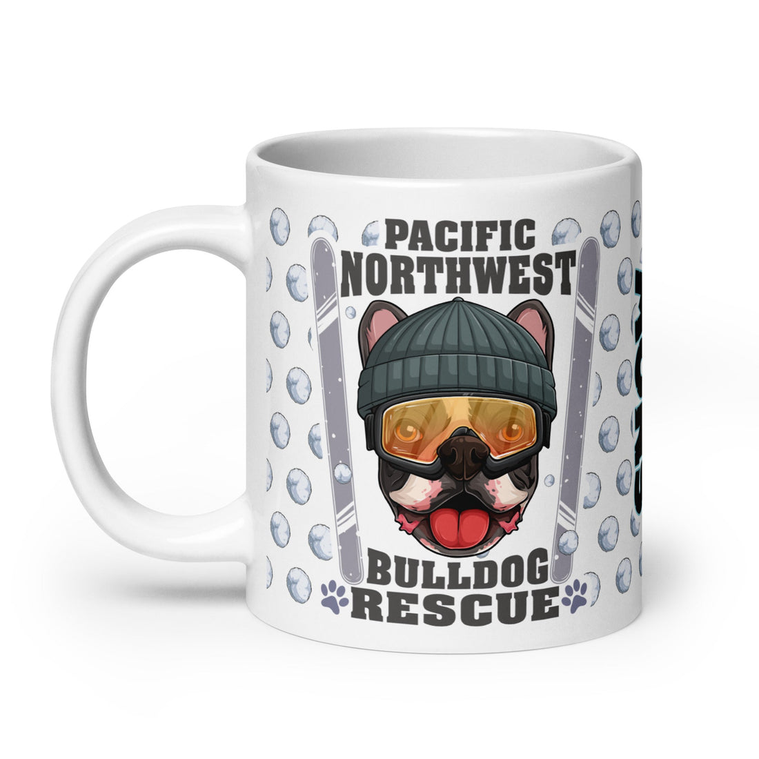 &quot;Snow Bullies&quot; Frenchie Skier Mug