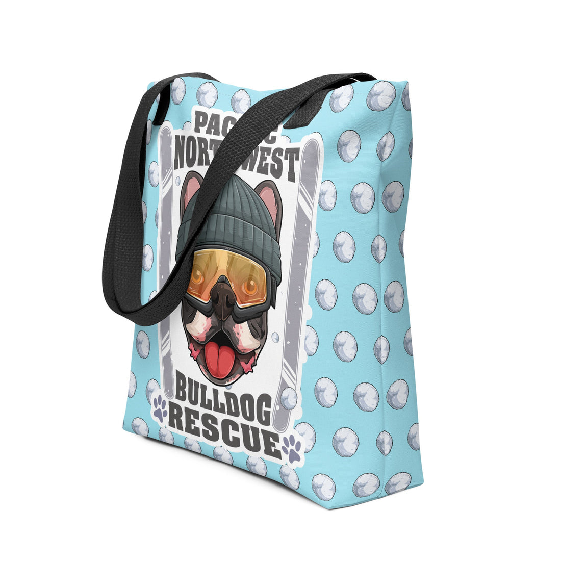 &quot;Snow Bullies&quot; Frenchie Skier Tote Bag