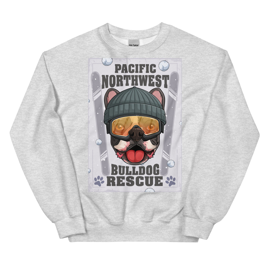&quot;Snow Bullies&quot; Frenchie Skier Unisex Sweatshirt