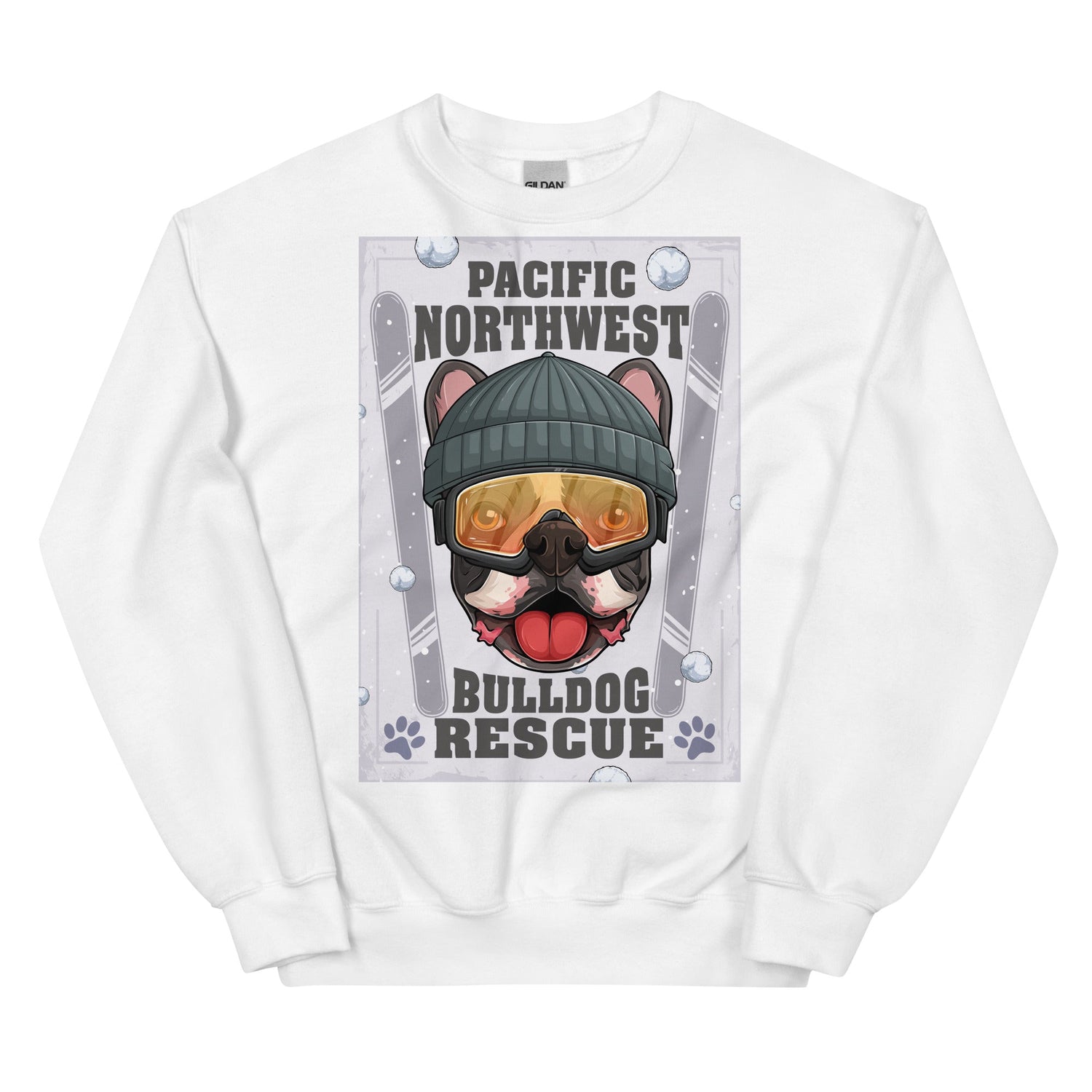 &quot;Snow Bullies&quot; Frenchie Skier Unisex Sweatshirt
