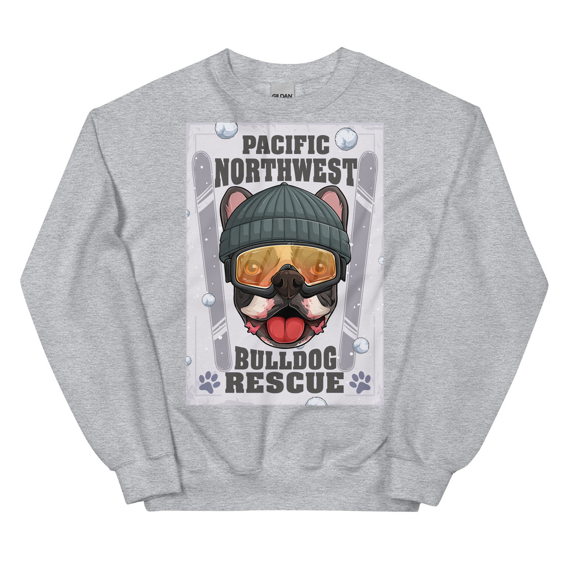 &quot;Snow Bullies&quot; Frenchie Skier Unisex Sweatshirt