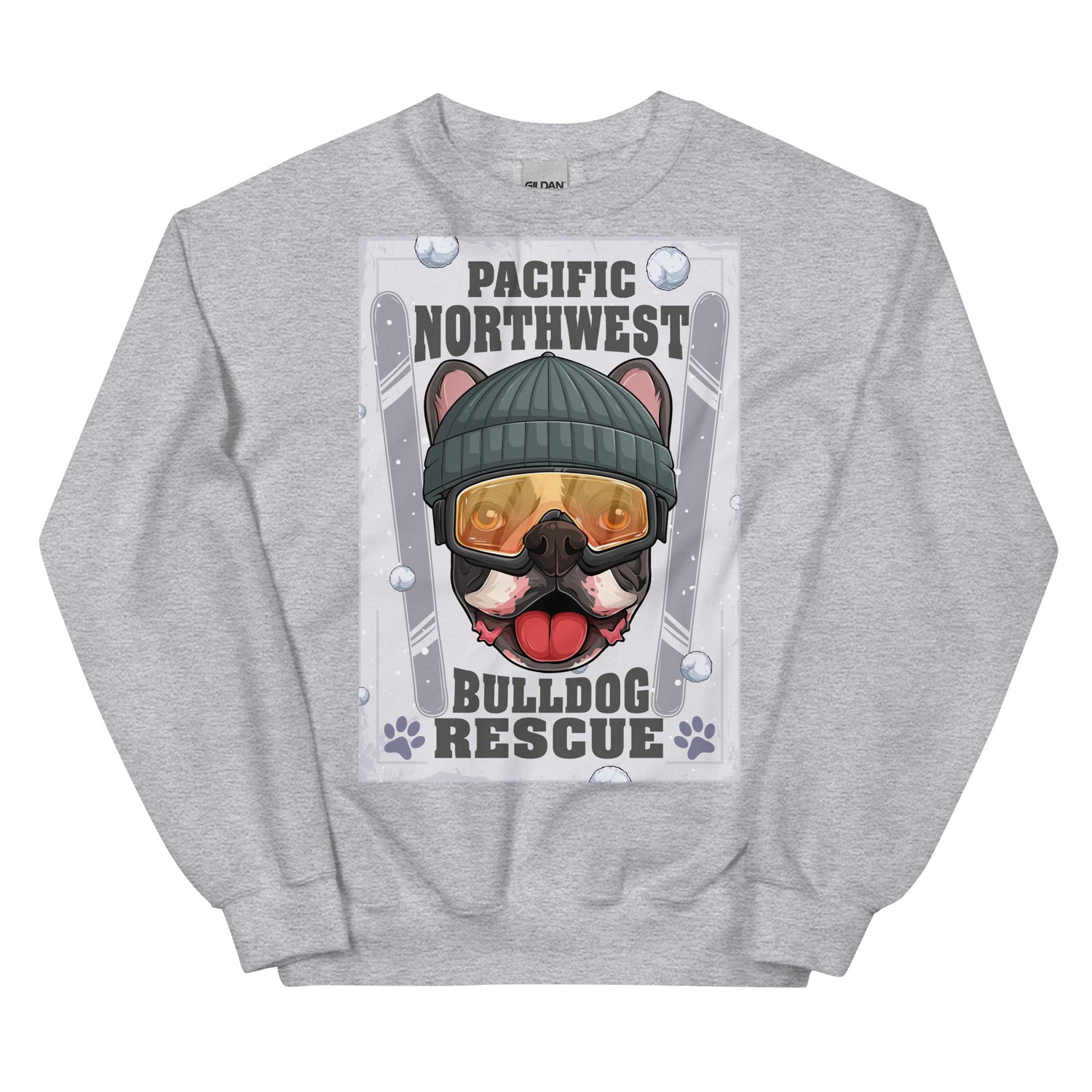 &quot;Snow Bullies&quot; Frenchie Skier Unisex Sweatshirt