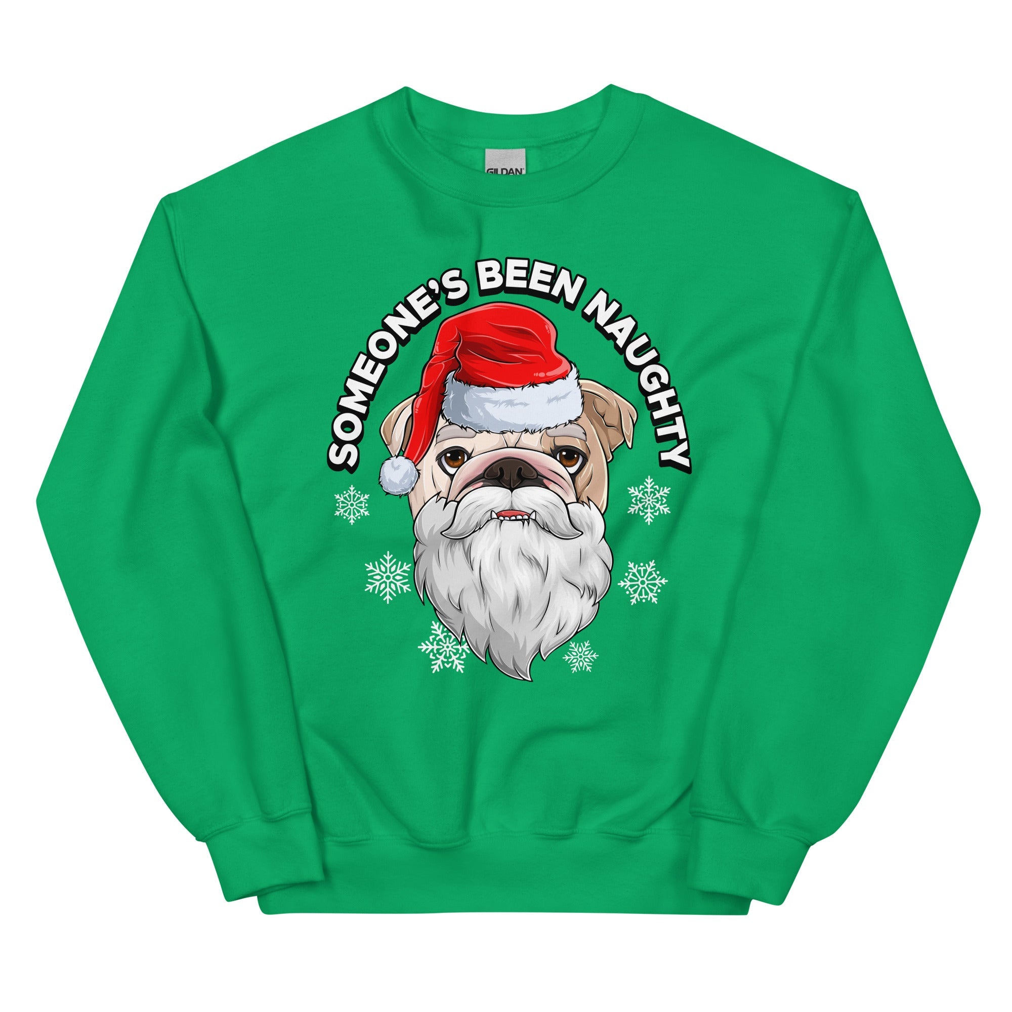 &quot;Someone’s Been Naughty&quot; Bulldog Sweatshirt | Fawn &amp; White Colored