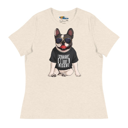 &quot;Straight Outta Rescue&quot; French Bulldog Women&
