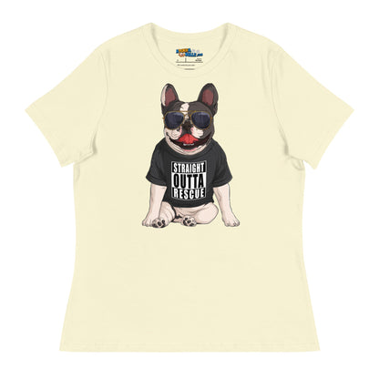 &quot;Straight Outta Rescue&quot; French Bulldog Women&