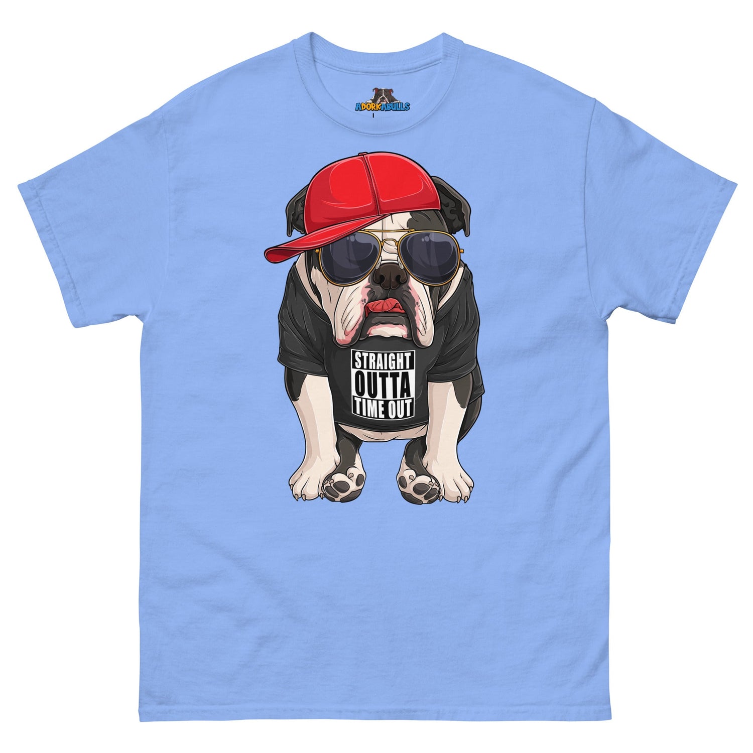 "Straight Outta Time Out" Male Bulldog Men’s Tee | Black &amp; White Colored