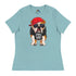 "Straight Outta Time Out" Male Bulldog Women’s Tee | Red & White Colored