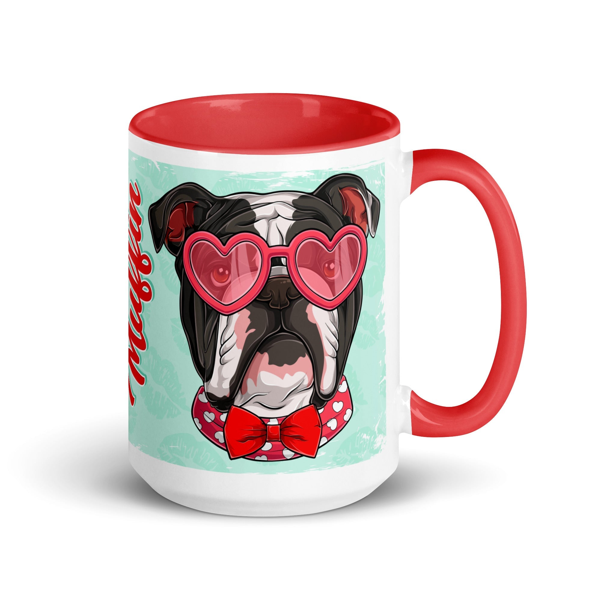 "Stud Muffin" English Bulldog Mug | B&amp;W Colored