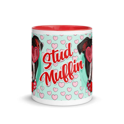 &quot;Stud Muffin&quot; English Bulldog Mug | B&amp;W Colored Male
