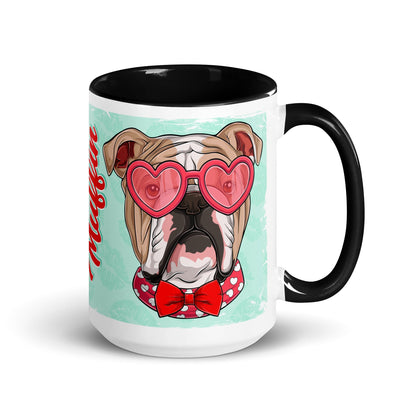 "Stud Muffin" English Bulldog Mug | Fawn &amp; White Colored