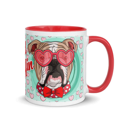 &quot;Stud Muffin&quot; English Bulldog Mug | Fawn &amp; White Colored Male