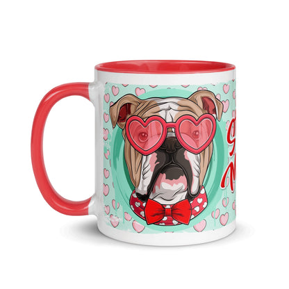 &quot;Stud Muffin&quot; English Bulldog Mug | Fawn &amp; White Colored Male