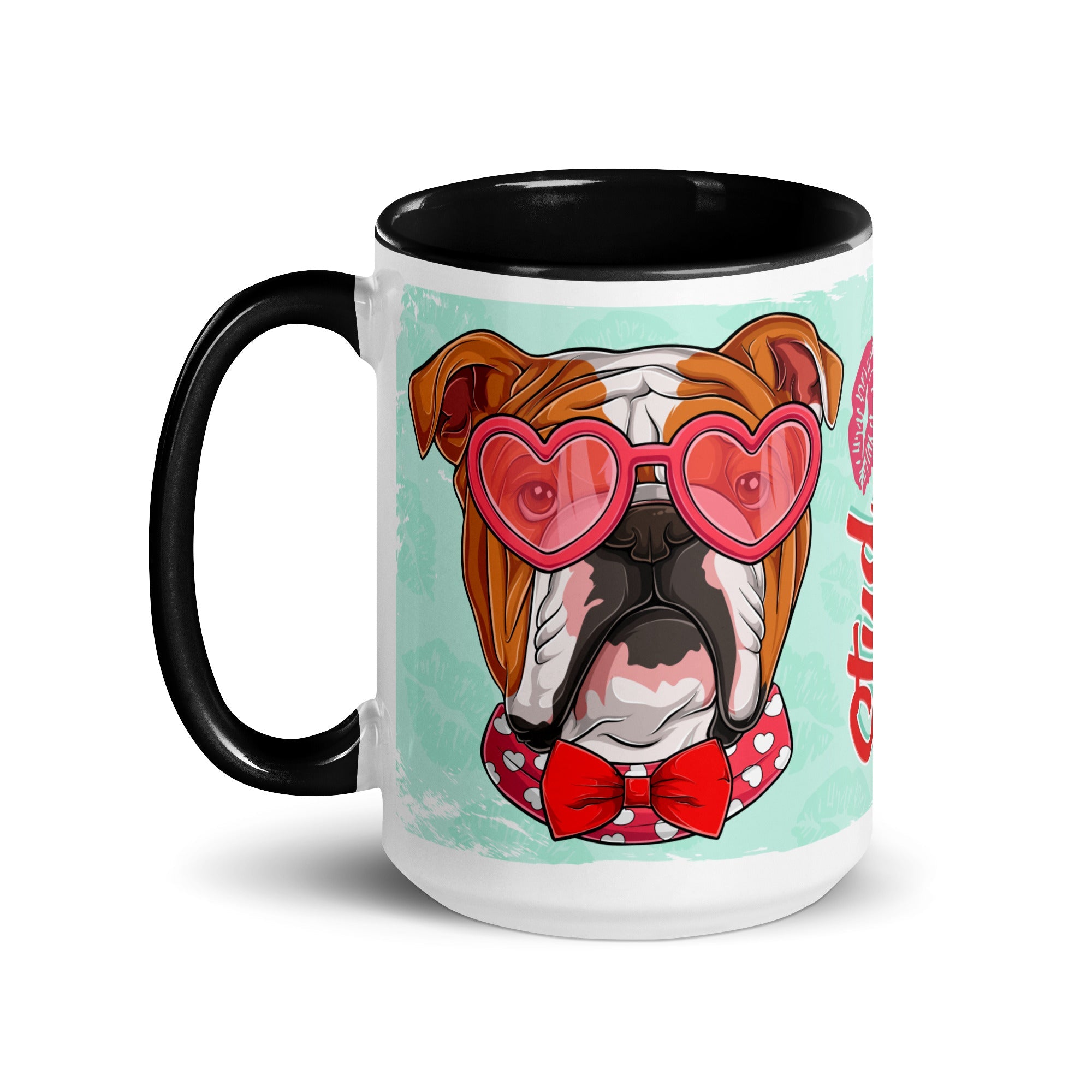 "Stud Muffin" English Bulldog Mug | Red &amp; White Colored