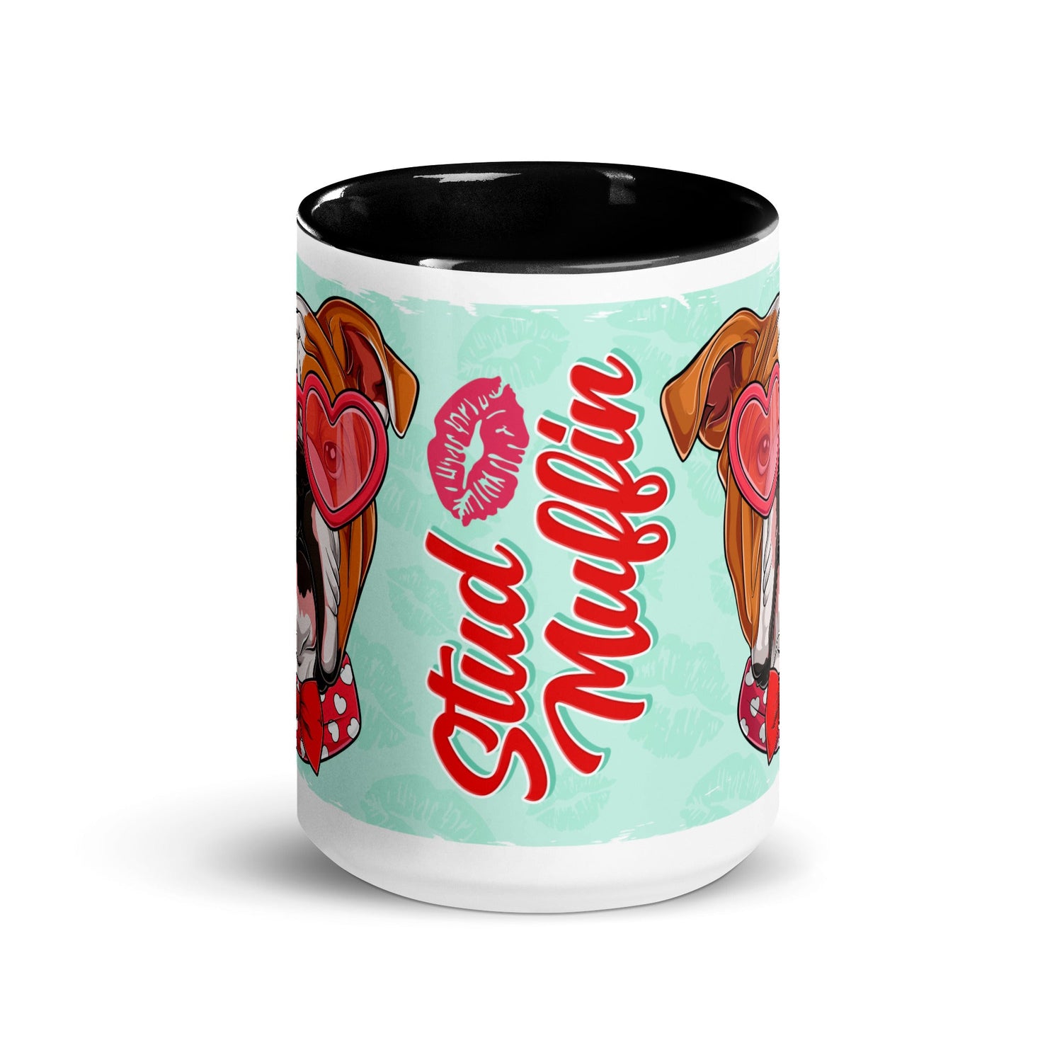 "Stud Muffin" English Bulldog Mug | Red &amp; White Colored