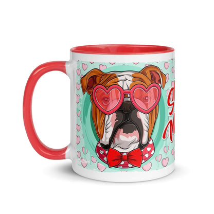 &quot;Stud Muffin&quot; English Bulldog Mug | Red &amp; White Colored Male
