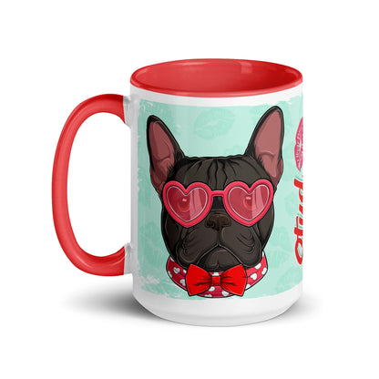 "Stud Muffin" French Bulldog Mug | B&amp;W Colored