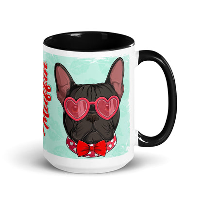 "Stud Muffin" French Bulldog Mug | B&amp;W Colored