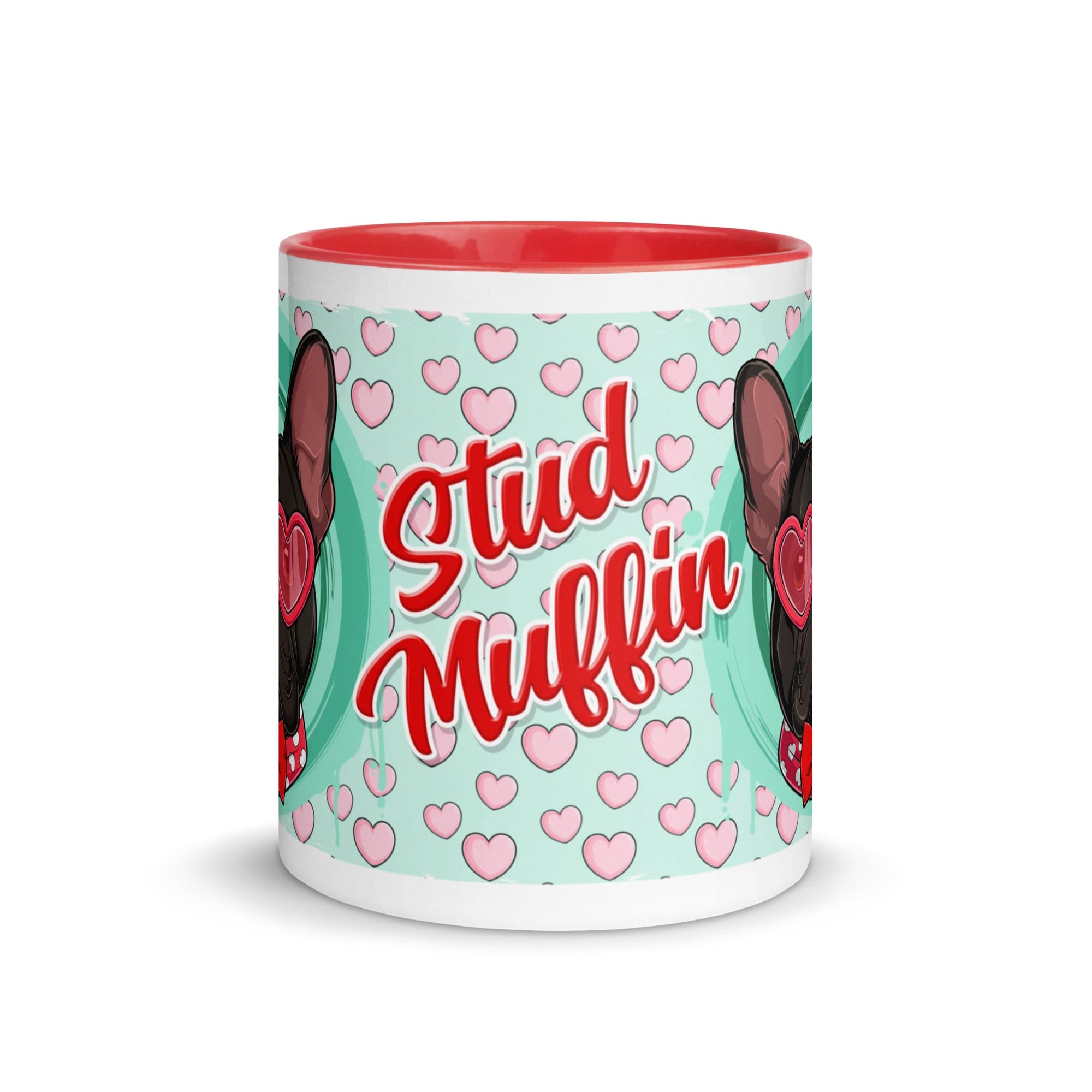 &quot;Stud Muffin&quot; French Bulldog Mug | B&amp;W Colored Male