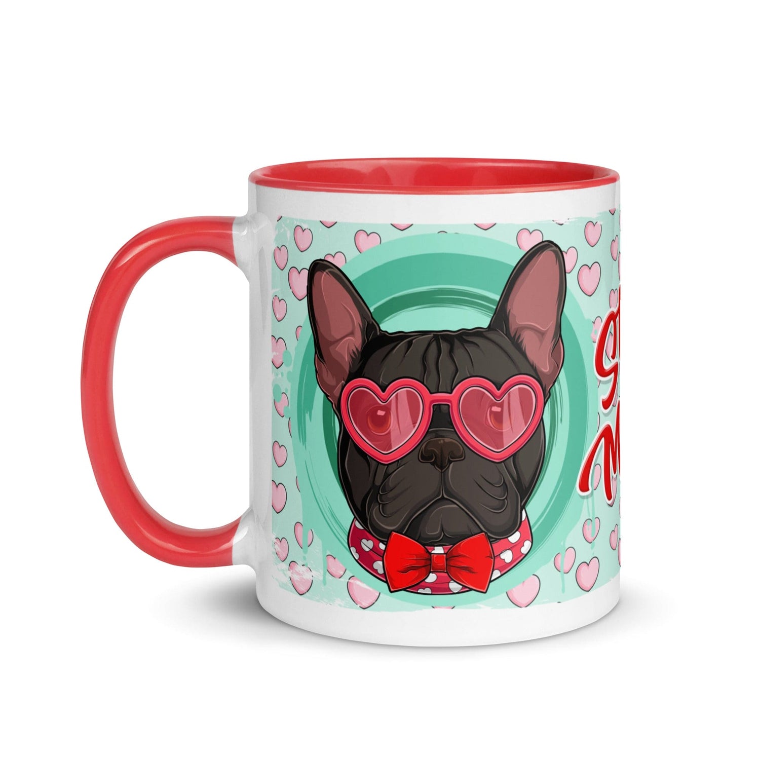 &quot;Stud Muffin&quot; French Bulldog Mug | B&amp;W Colored Male