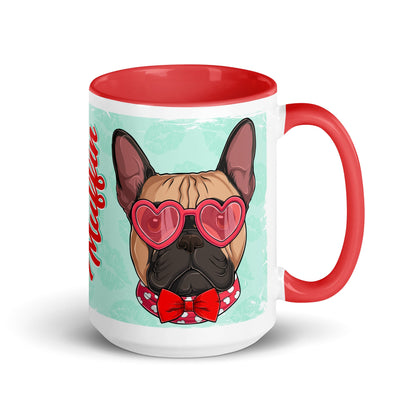 "Stud Muffin" French Bulldog Mug | Fawn &amp; White Colored