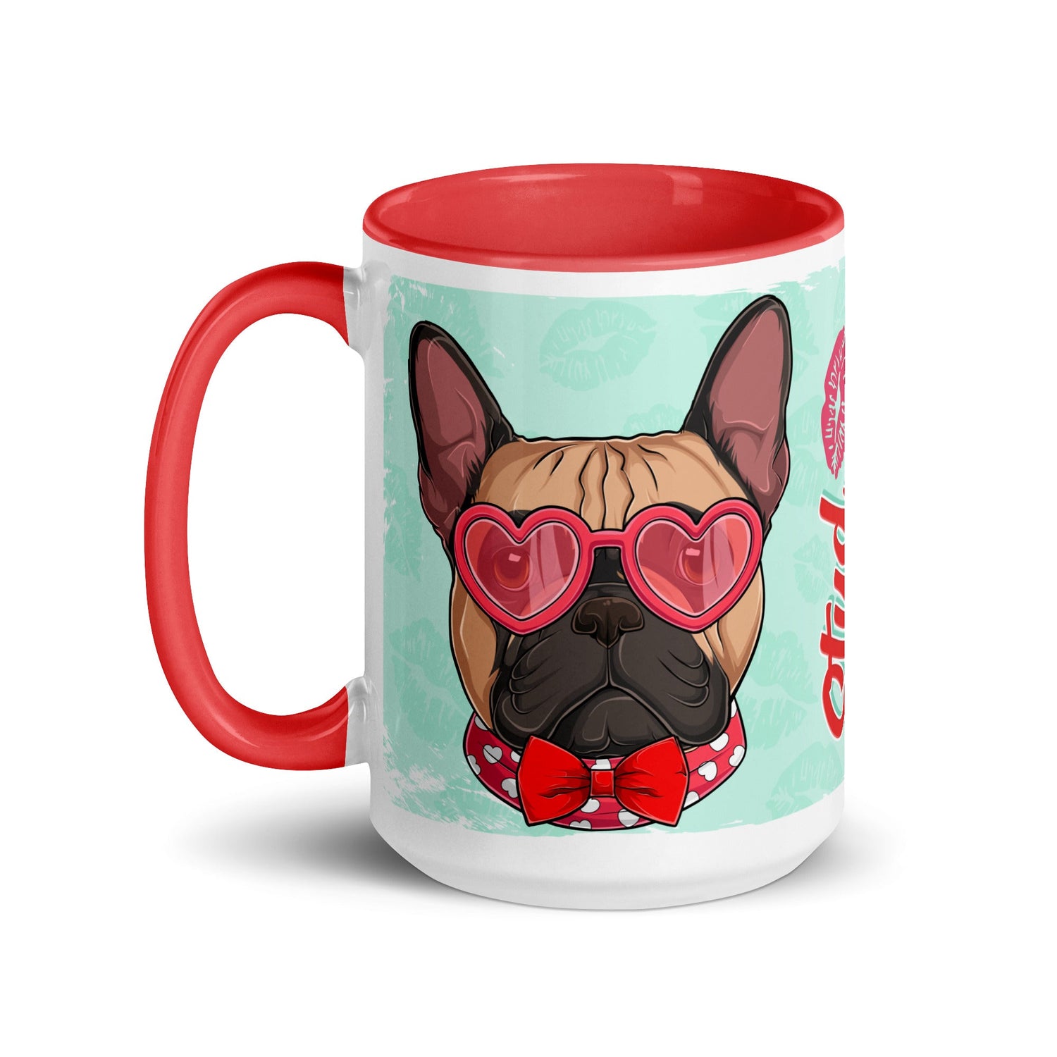 "Stud Muffin" French Bulldog Mug | Fawn &amp; White Colored