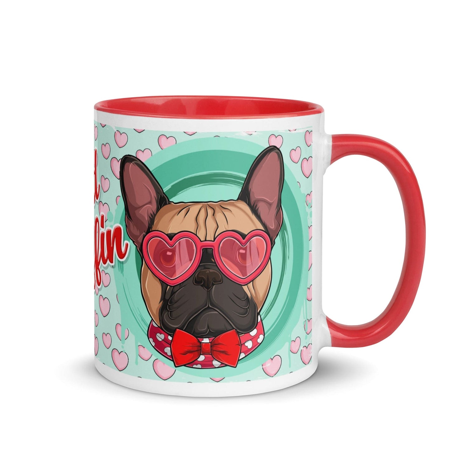 &quot;Stud Muffin&quot; French Bulldog Mug | Fawn &amp; White Colored Male