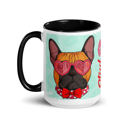 "Stud Muffin" French Bulldog Mug | Red &amp; White Colored