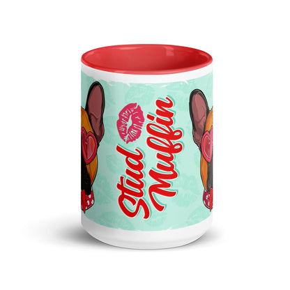 "Stud Muffin" French Bulldog Mug | Red &amp; White Colored