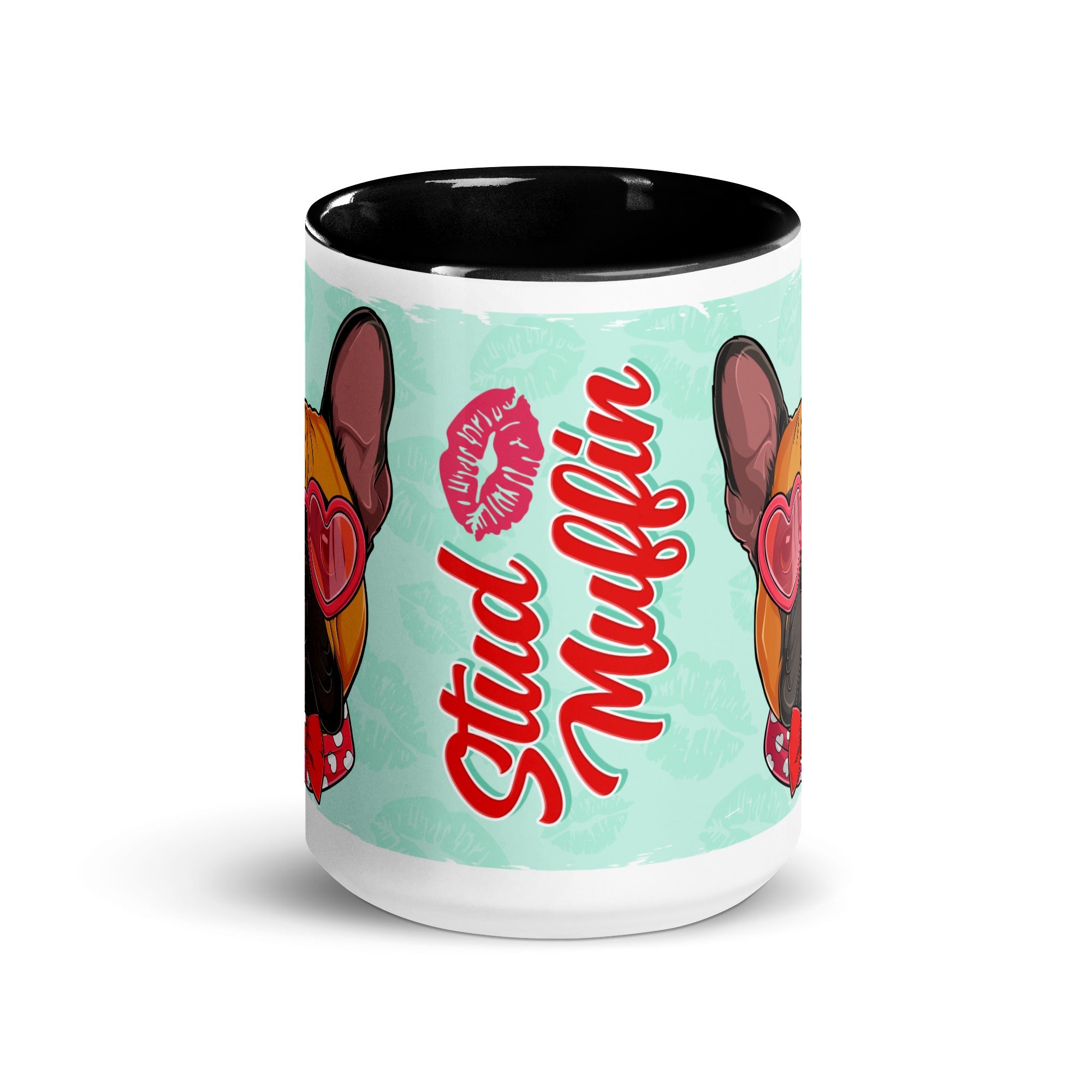 "Stud Muffin" French Bulldog Mug | Red &amp; White Colored