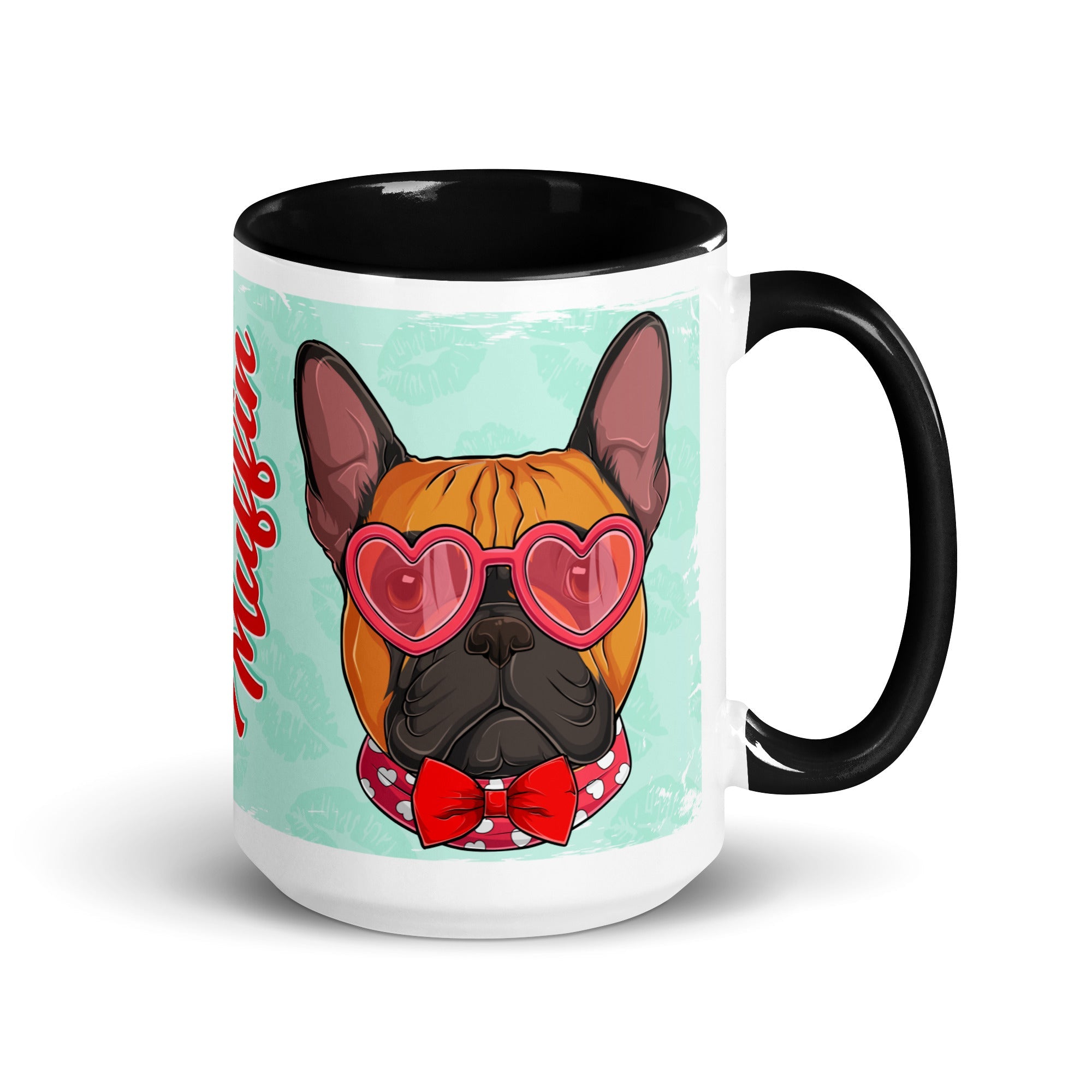 "Stud Muffin" French Bulldog Mug | Red &amp; White Colored