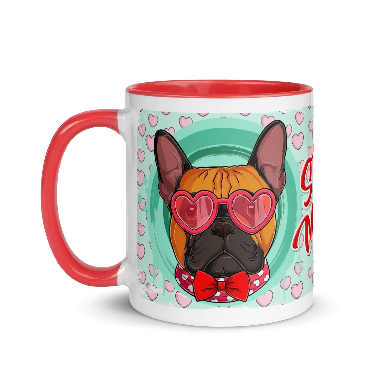 &quot;Stud Muffin&quot; French Bulldog Mug | Red &amp; White Colored Male