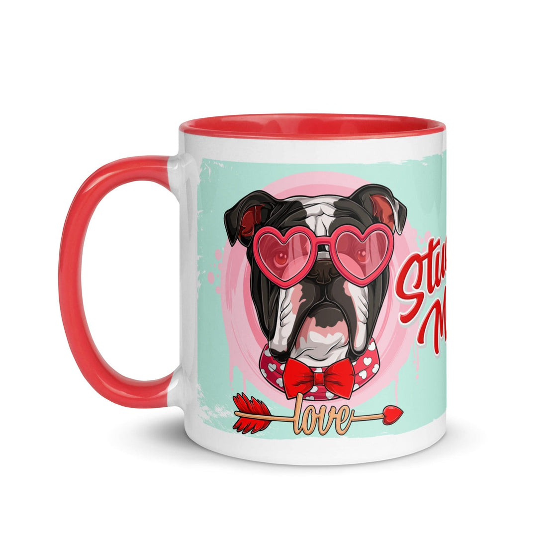 "Stud Muffin" with Arrow of Love English Bulldog Mug | B&W Colored Male