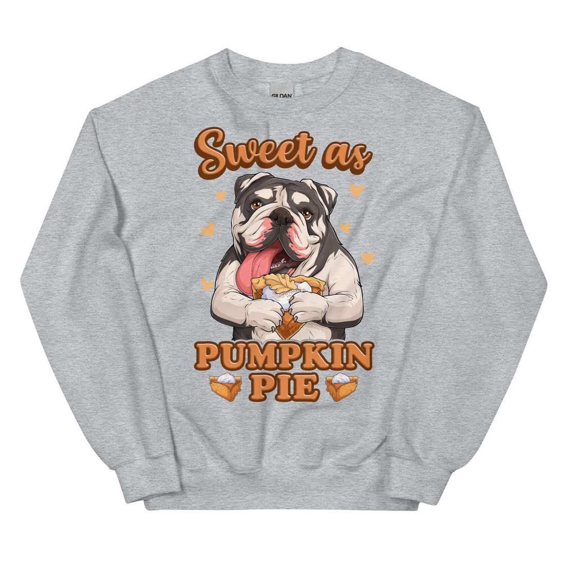 &quot;Sweet as Pumpkin Pie&quot; Bulldog Crewneck Sweatshirt